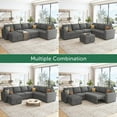 thumbnail image 6 of HONBAY Convertible Queen Futon Sectional Sofa with Pull-Out Bed, Loveseat, Ottoman, Gray, 6 of 9