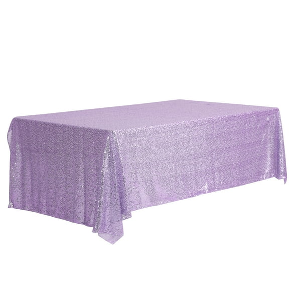 REGALWOVEN 1 Pack Tablecloths, Sequin Table Covers for Dining Room Parties or Dances Light Purple 120x210cm