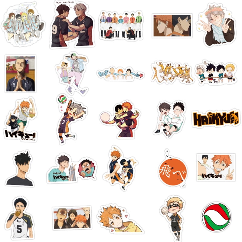 50x Anime Haikyuu PVC Decal Laptop Suitcase Skateboard Waterproof Sticker#M`FF 