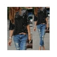 thumbnail image 3 of Fashion Women Glistening Sequin Slim Shirt Tops Casual Blouses Women T Shirts, 3 of 5