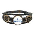 thumbnail image 1 of Space Exploration Launches Vehicle Leather Braided Ocean Bracelet Wristband, 1 of 4