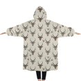 thumbnail image 2 of Oversized Wearable Blanket Hoodie,Beige Antelope Head Pattern Sherpa Blanket Hoodie with Super Pockets,Super Warm Fuzzy Pullover for Women & Men, 2 of 6