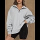 thumbnail image 4 of Sudadera de Entrenamiento de con Media Cremallera para Mujer, de Gran Tamaño, de Larga, Color Liso, con Hombros Caídos. Gris L, 4 of 5