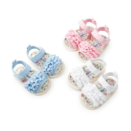 Baby Girl Ruffles Flower Shoes Sandles Summer Holiday Shoes Infant Prewalker
