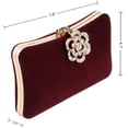 thumbnail image 2 of Kwuty Velvet Evening Bags For Women With Flower Closure Rhinestone Crystal Embellished Clutch Purse For Party Wedding, 2 of 6