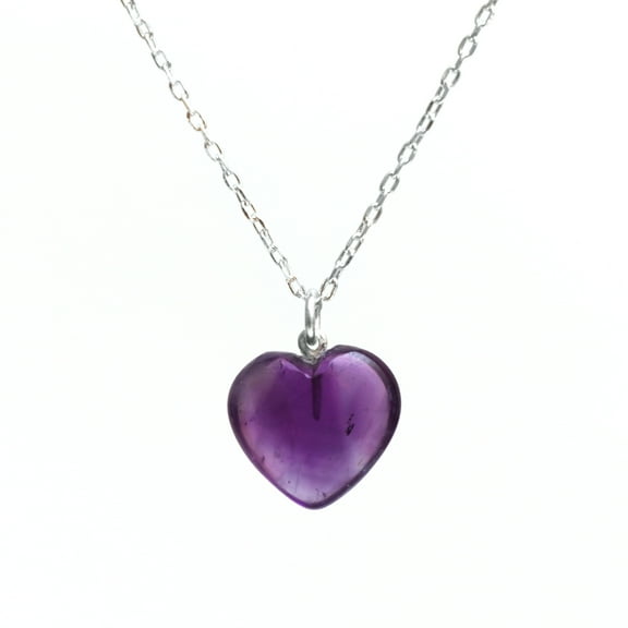 GemInspire Amethyst Heart Pendant Necklace for Women, Crystal Heart Necklace, February Birthstone, Gift for Her, 925 Sterling Silver 16   2 Inch Adjustable Chain (Amethyst)