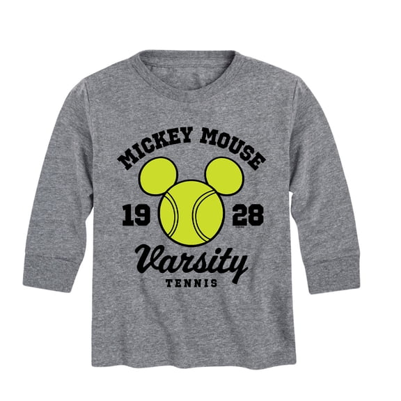 Mickey & Friends - Mickey Head Varsity Tennis - Toddler And Youth Long Sleeve Graphic T-Shirt