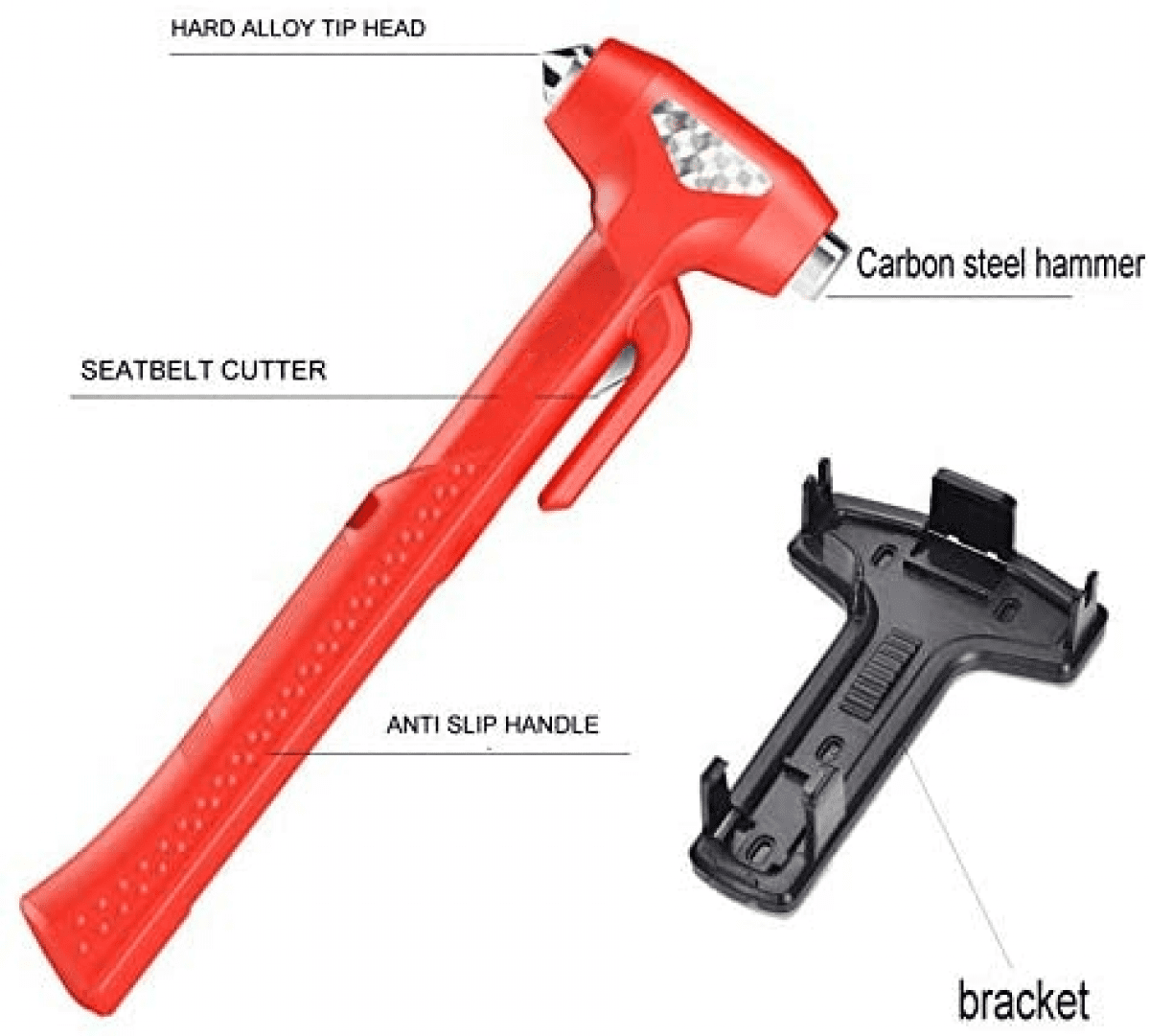 Car Glass breaker - Premium Car Safety Hammer - Emergency Escape Tool with Windows  Breaker and Seatbelt Cutter, Life Saving Survival Kit 