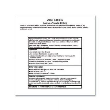 Ibuprofen Tablets 200mg, Refill Pack, Two Tablets/Packet, 30 Packets/Box