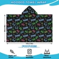 thumbnail image 2 of Multicolor Controllers Games Icons Black Pattern Hooded Bath Towel，60"x35" for Ages 3 To 12 Kids, Quick Dry Lightweight Soft Microfiber Hood Beach Towel Cover Up for Kids, 2 of 7