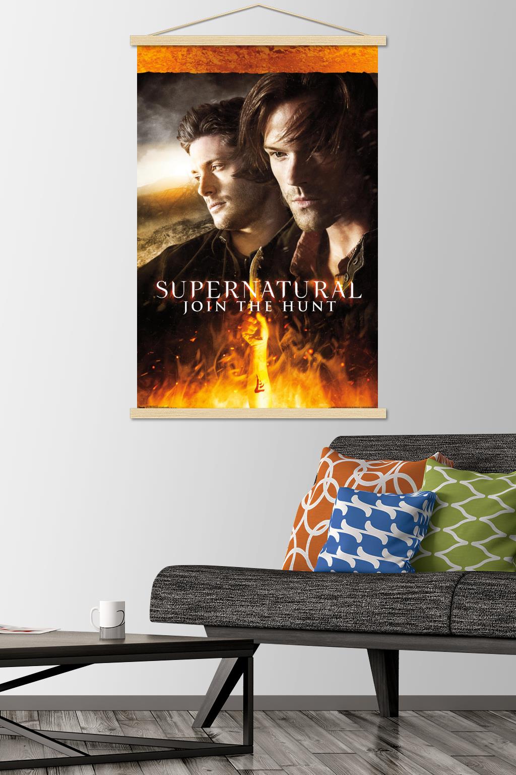 Supernatural - Fire Wall Poster with Wooden Magnetic Frame, 22.375" x 34"