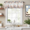 thumbnail image 2 of Spring Flowers Valance Curtain for Windows Watercolors Pink Purple Flower Vintage Wood Grain Rod Pocket Curtain Valances Short Window Treatments for Kitchen Bathroom Laundry Basement 42 x 12 Inch, 2 of 9