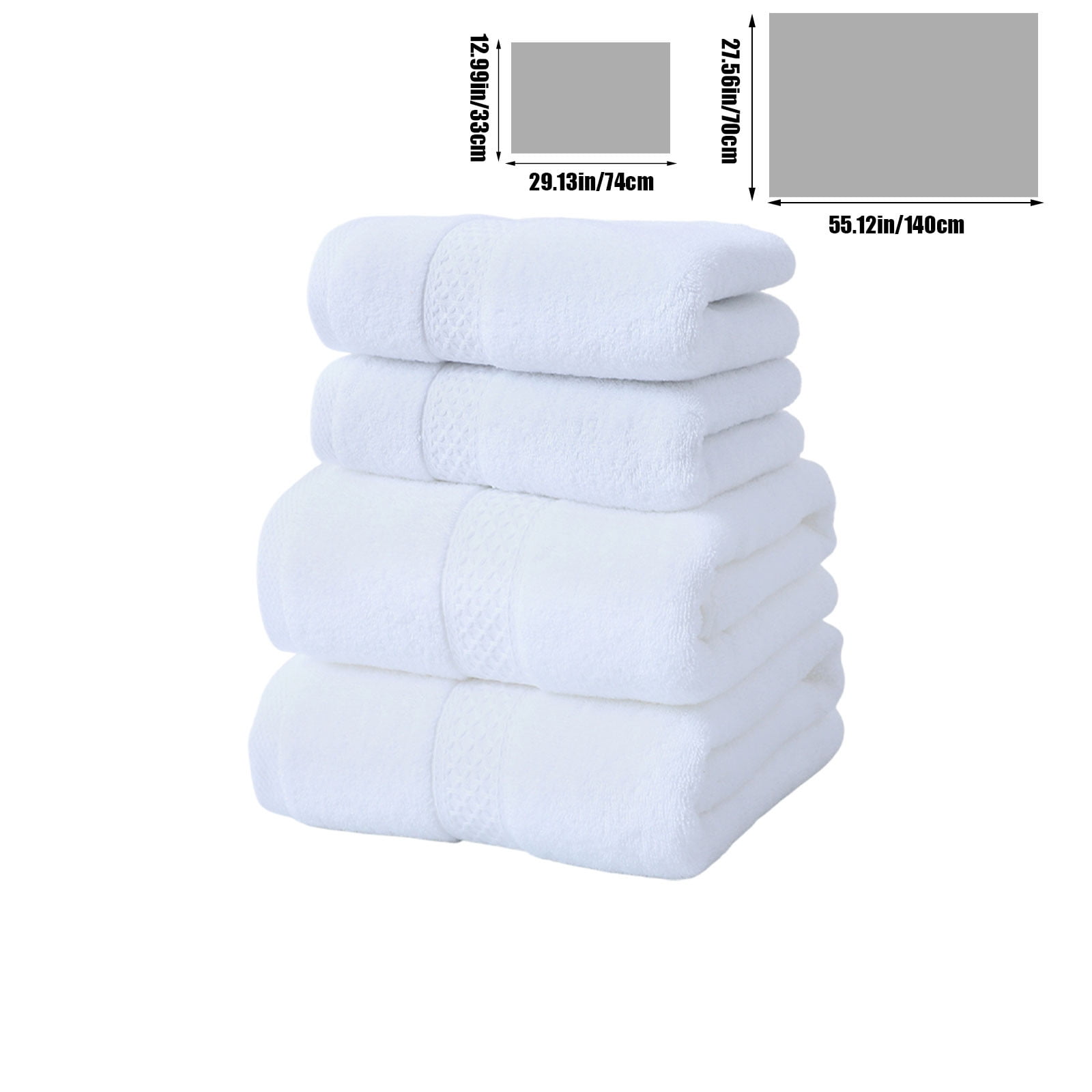 Hvmvliv Cotton Bath Towels Cotton Plain Gift Set Towel Multicolor Soft Absorbent Household Bath Towel Towel White