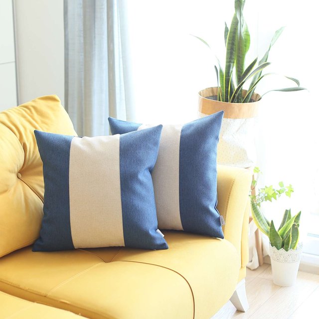 homeroots Décor 392749 Ensemble de 2 Coussins Centraux Bleus et Blancs
