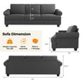 thumbnail image 6 of COPIAE 91 Inch Lawson Sofa with Extra Deep Seats Oversize, 3-Seat Sofa Couch, Couches for Living Room, Mid-Century Modern, Apartment Lounge, Red Sofas for Living Room, 6 of 11