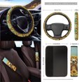 thumbnail image 3 of Yuyamidu 15 PCS Sloth Car Seat Covers Set Sunflower Car Seat Protector with Steering Wheel Cover Seat Belt Pads Trash Bin Car Air Vent Pouch Rear View Mirror Protector Coasters Key Chain, 3 of 7