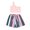 Pink, variant on Vedolay Girl Shorts Tracksuit Toddler Girl's Print Raglan Short Sleeve T Shirt and Shorts 2 Piece Summer Outfit,Pink 1-2 Years