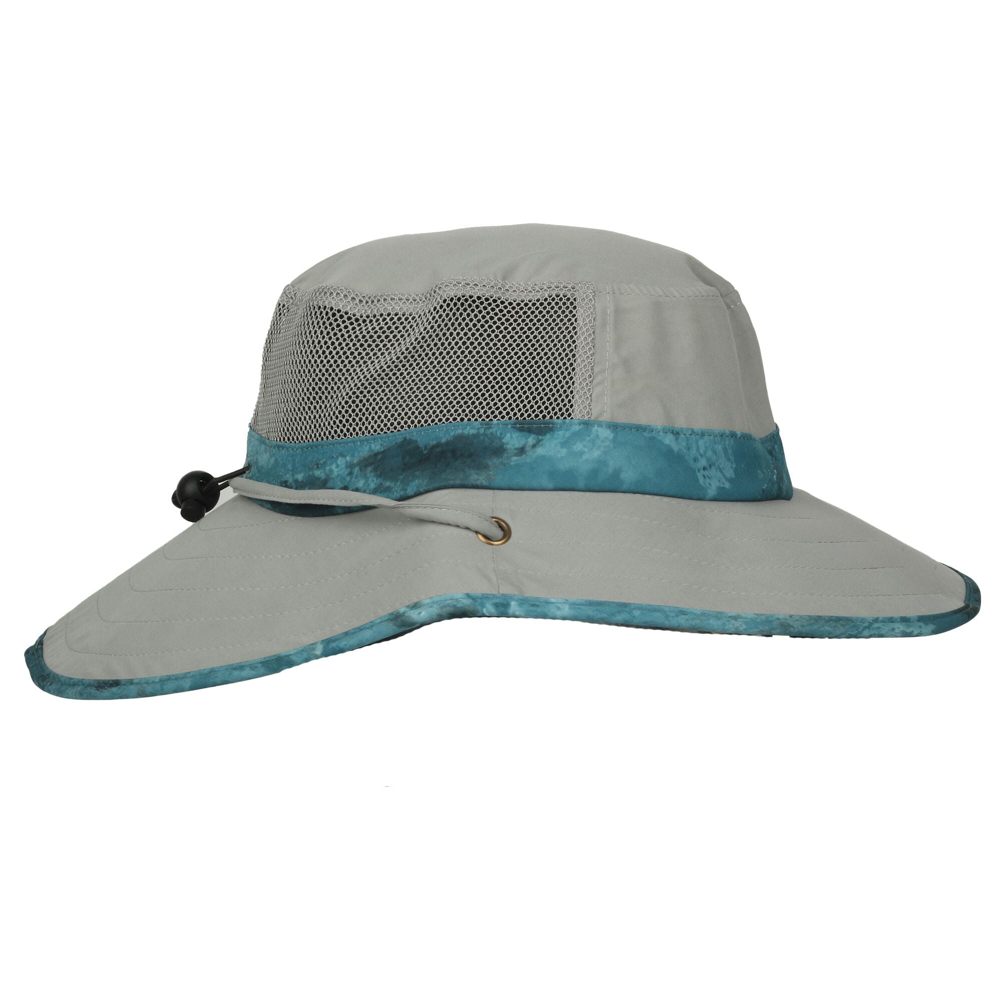 Realtree Adult Gray Wide Brim Boonie Sun Hat, Mesh Crown, Realtree Aspect Calypso Camo Brim and Band
