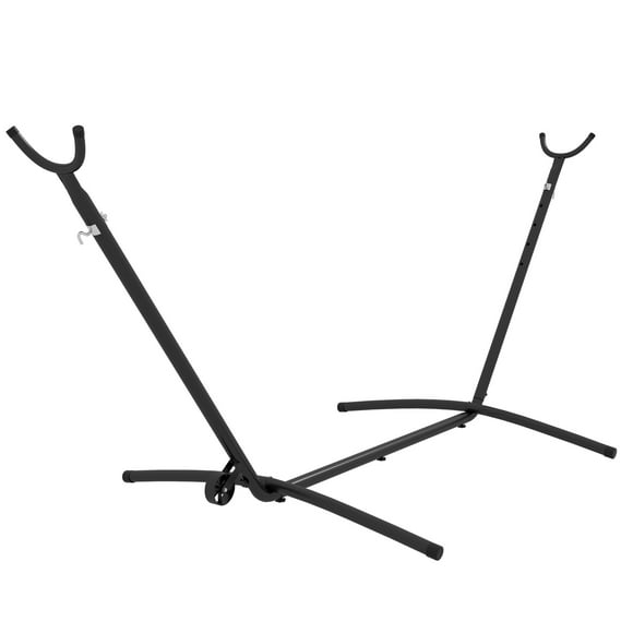 Outsunny Hammock Stand Only w/ Wheels, Adjustable Hammock Stand, Black
