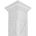 thumbnail image 4 of Ekena Millwork 8"W x 9'H Craftsman Classic Square Non-Tapered Bungalow Fretwork Column w/ Crown Capital & Crown Base, 4 of 8