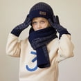 thumbnail image 3 of Hotiary 3 Pieces Kids Winter Beanies Hat Glove Scarf Set, Boys Girls Knitted Cap & Scarf & Mitten Outfits Toddler Baby Children Winter Soft Warm Accessories for 4-9 Years, 3 of 8