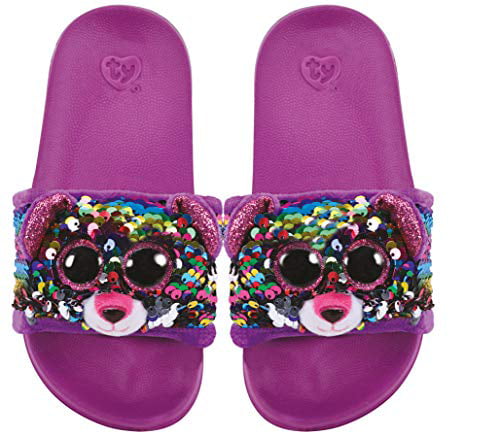 Ty Zoey Pink Zebra Sequin Slides Large Kids Size 4/6 for sale online 