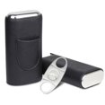 thumbnail image 2 of Estuche de cuero para cigarros - Humidores de viaje con forro de madera de cedro para cigarros - Los accesorios para cigarros incluyen un cortador de cigarros de acero inoxidable - Caja de r, 2 of 5