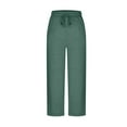 thumbnail image 5 of Wide Leg Elastic Waist Pants with Pockets Plus Size Beach Travel Lounge Pants Solid Elastic Waist Sports Casual Pants With Side Pockets, 5 of 6