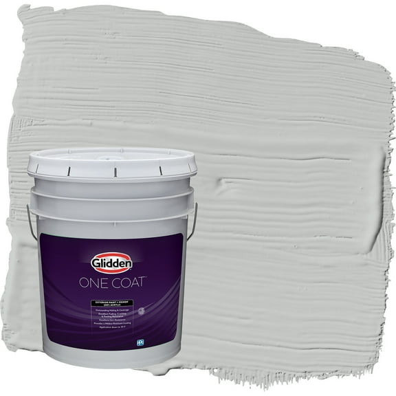 Glidden One Coat Solitary State / Gray Satin Exterior Paint with Primer, 5 Gallon