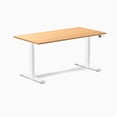 thumbnail image 1 of Desky Dual Laminate Sit Stand Desk - Select Beech / 59.1 x 29.5 inches / White, 1 of 10