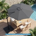 thumbnail image 4 of Costway 10 FT Patio Cantilever Umbrella with 360° Rotation, Easy Tilt Adjustment, 8 Ribs Gray, 4 of 10