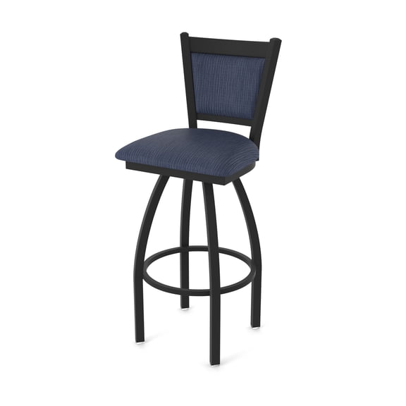 870 Hadleigh 30" Swivel Bar Stool with Black Wrinkle Finish and Graph Anchor Seat and Back