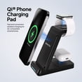 thumbnail image 4 of Powertek 3 in 1 Wireless Charge Stand Black, 15W Qi® Charging Station, Includes Wall Charger and USB-C Cable, 4 of 7