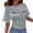 Grey, variant on Womens Tops Casual Half Sleeve Cinched Waist Y2K Crewneck T Shirt Blouses,Pink,M