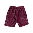 thumbnail image 4 of Men's Corduroy Shorts 5 Inch Inseam Drawstring Elastic Waist Lightweight Casual Summer Beach Shorts with Pocket Wine M, 4 of 6