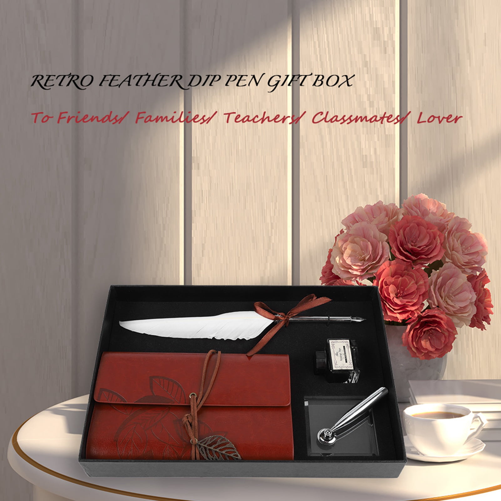 Vintage Style Dip Pen  Leather Bound Journal, Luxury Writing Set For Creative Expression  Gifts