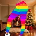 thumbnail image 2 of Vekome Women's Yoga Leggings Mardi Gras High Waisted Pants Seamless Striped Lightweight Running Tights Multicolor L, 2 of 6