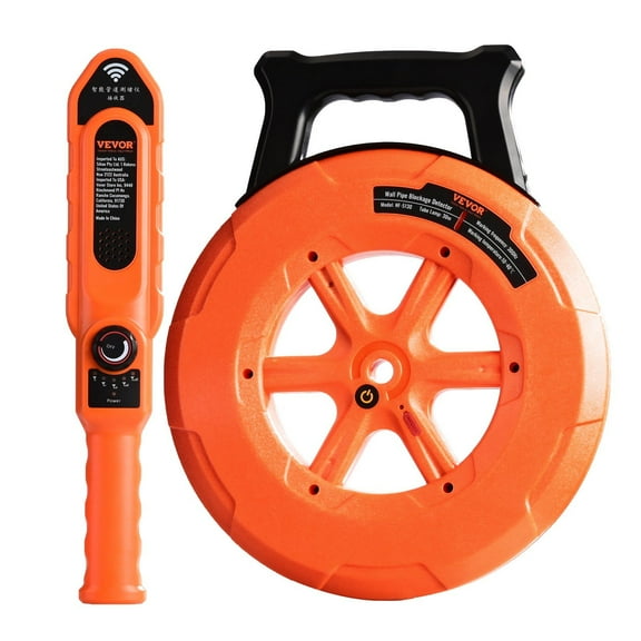 100ft Pipe Blockage Detector Locator - Waterproof for PVC/Plastic/Metal Pipes, 30m Range