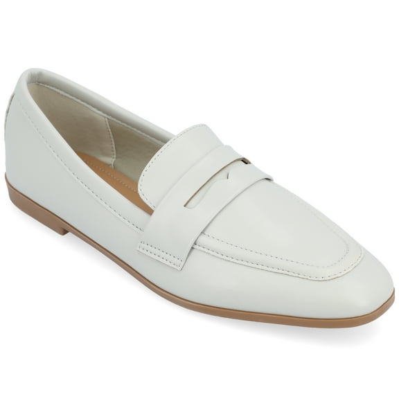 Journee Womens Myeesha Loafer Slip On Square Toe Dress Flats