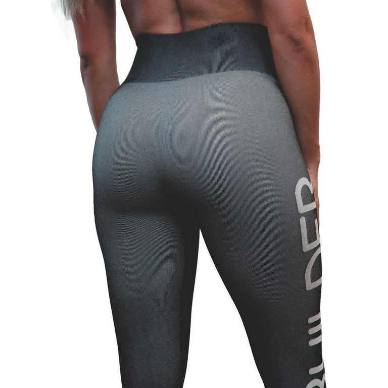 Booty Builder Women's Leggings, High Waisted, Body Shaper Seamless  Waistband, Contour Body Curves, Breathable Material, Color - Dark Gray