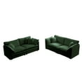 thumbnail image 4 of 2 - Piece Living Room Set , 2 Pieces Upholstered Loveseat and Couch for Home Office Lounge, Sofa Set of 2, 2-Piece (2+2 Seat) Couch Set For Living Room ,Green Chenille, 4 of 9