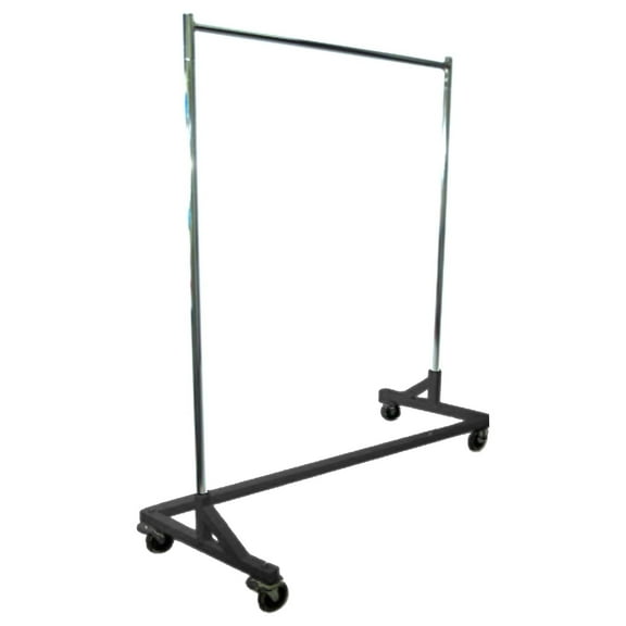 Heavy Duty Z Rack 400lb Capacity - 63" Garment Rack with Adjustable Height - Rolling Clothing Rack for Retail, Boutique & Home - Black Finish