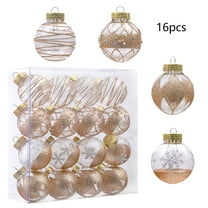 KOYPTL 16Pcs 2.36In Christmas Ball Ornaments Set for Tree,Shatterproof Clear Glittering Hanging Bulbs Pendants for Christmas Tree Porch Yard Holiday Decorations for Xmas Birthday Home Party Supplies