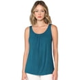 thumbnail image 3 of Made by Johnny Women's Summer Sleeveless Pleated Back Closure Casual Tank Tops XXXL TEAL, 3 of 6