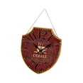 thumbnail image 4 of Reloj de pared vintage con números arábigos, regalo de inauguración de la casa, forma de escudo, reloj colgante, reloj de madera para decoración de Rojo, 4 of 8