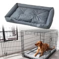 thumbnail image 1 of Cama Oxford para perros, tapete impermeable para jaula de cachorro, para otoño e invierno, para interiores, para gatos, cachorros, caniches, gatitos y gris, 1 of 10