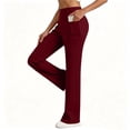 thumbnail image 3 of cocolona Yoga Pants Womens Fashion Casual Solid Color Work Pants Stretch Soft Workout Yoga Pants with Pockets, 3 of 7