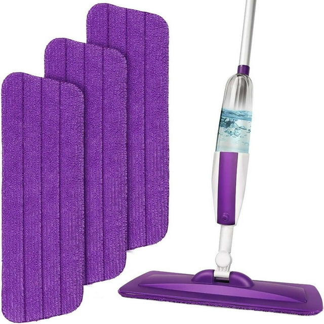 CUITING 3 Pcs Replacement Microfiber Pad for Universal Commercial 16.5 Inch Mop Head Flat Mop Head Wet & Dry Commercial Cleaning Refills Reusable Mop Refills Fit for Most Microfiber Flat