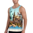 thumbnail image 2 of Logiee Iconic Global Landmarks Print Men's Workout Tank Top,Quick Dry Workout Tank Top,Gym Muscle Tee,Fitness Bodybuilding Sleeveless T Shirt-Large, 2 of 7