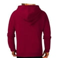 thumbnail image 3 of IYTR Mens Winter Jacket Fashion Utility Sweatshirt Tops Coat with Pocket Solid Color Long Sleeve Jacket Zipper Hooded Neck Watermelon Red S, 3 of 4